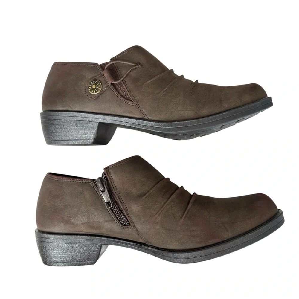 Easy Street Korey Shooties Distressed Matte Brown Comfort Size 5.5 Bootie VEGAN